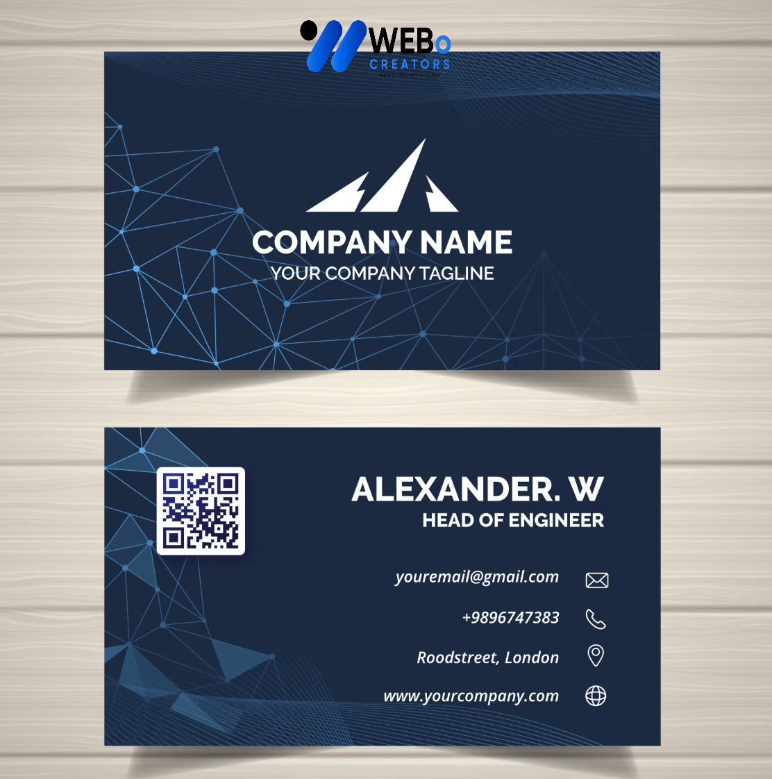Elegant Professional Business card design with golden stripes Agency in Saudi Arabia